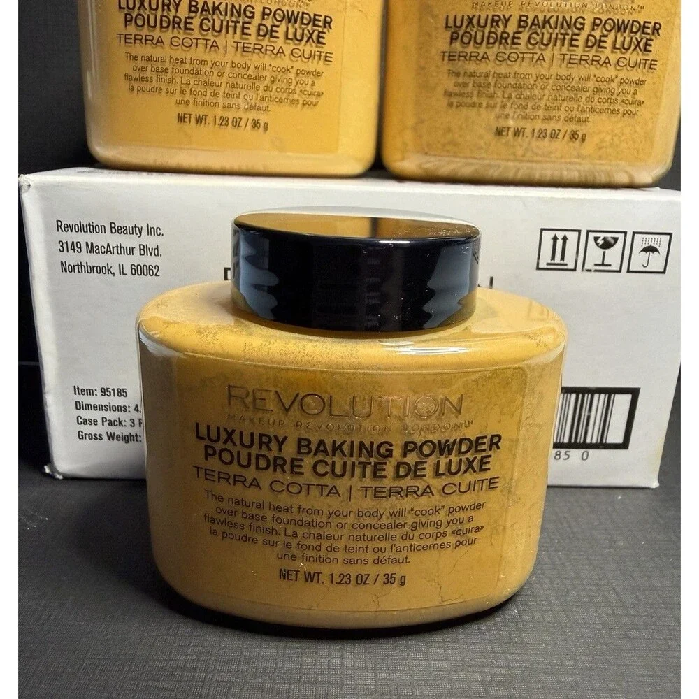 3‑Pack Revolution Luxury Baking Powder Terra Cotta 1.23 oz  Matte Setting